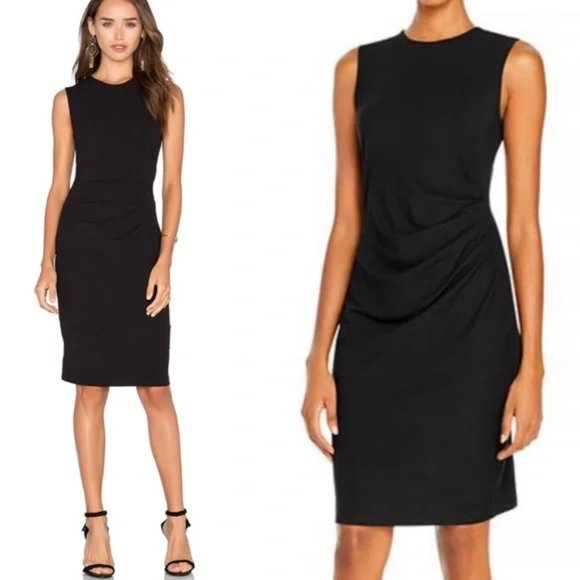Theory Dresses & Skirts - THEORY Jorainna SL2 black stretch cotton midi sheath dress, size S